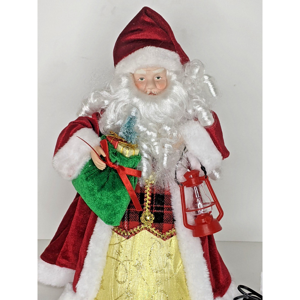 Fiber Optic Santa Tree Topper Electric WORKS 14" Tall 10" Wide